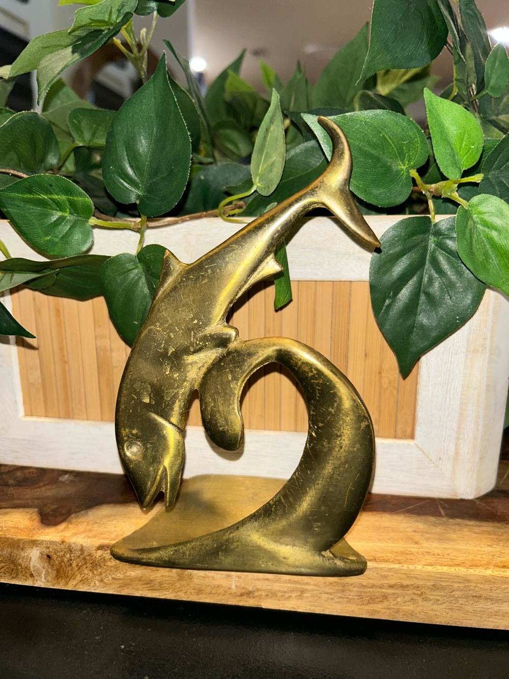 Brass Figurine Decorative Accent - Gold bookend